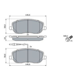 Комплект тормозных колодок BOSCH 0986424789