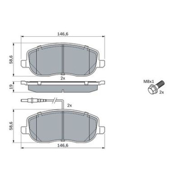 Комплект гальмівних колодок - дискові BOSCH 0986424789