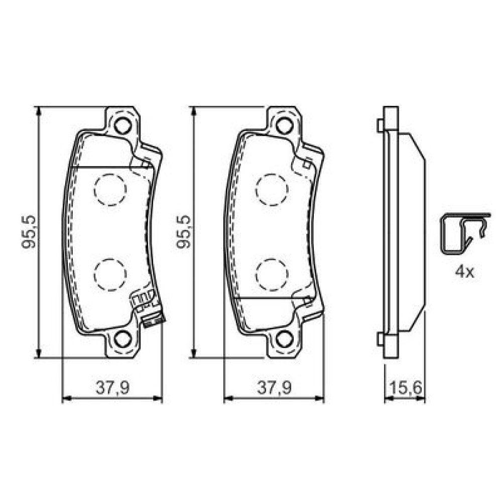 Комплект тормозных колодок BOSCH 0986424790