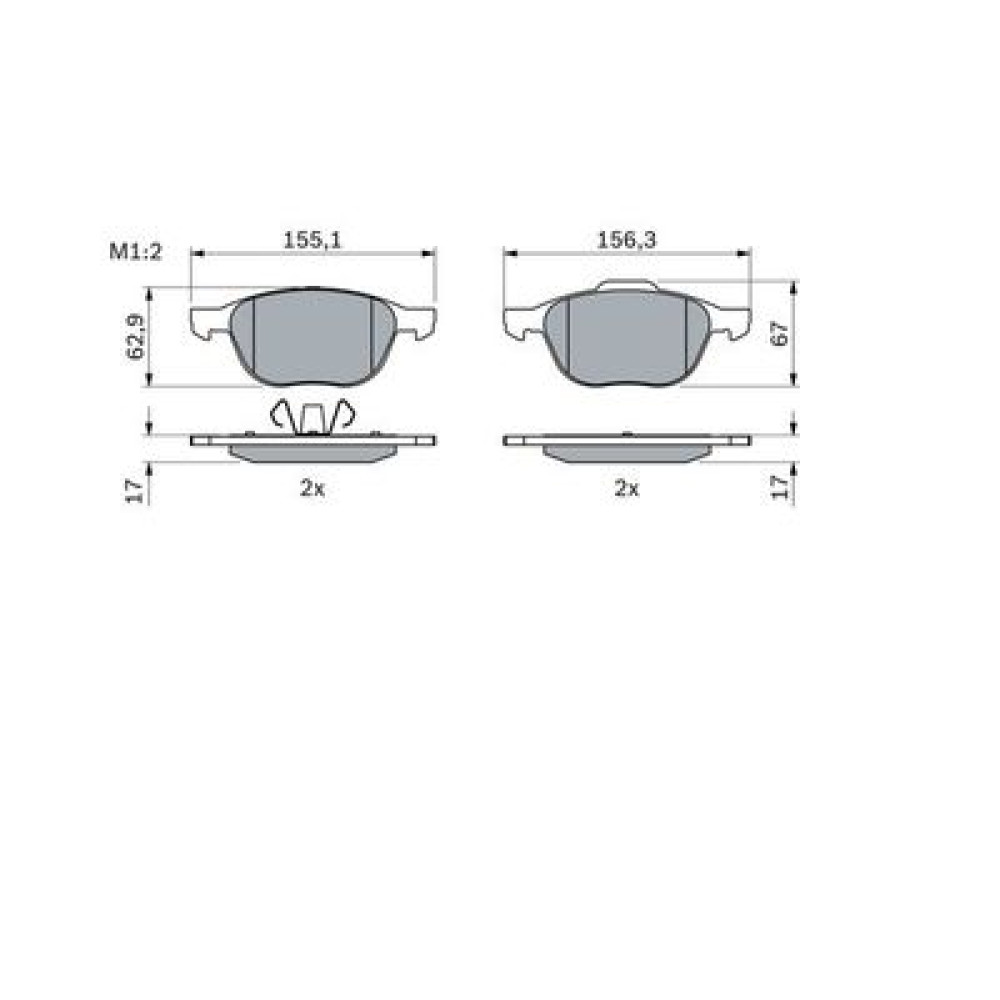 Комплект тормозных колодок BOSCH 0986424794