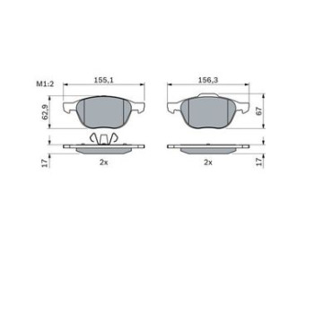 Комплект тормозных колодок BOSCH 0986424794