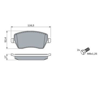 Комплект гальмівних колодок - дискові BOSCH 0986424795