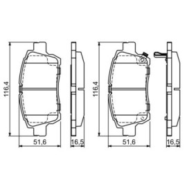 Комплект гальмівних колодок з 4 шт. дисків BOSCH 0986424803