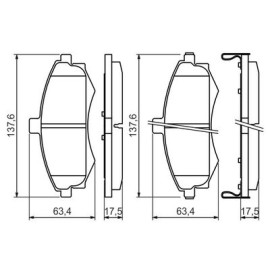 BOSCH 0986424810 Комплект гальмівних колодок - дискові BOSCH 0986424810