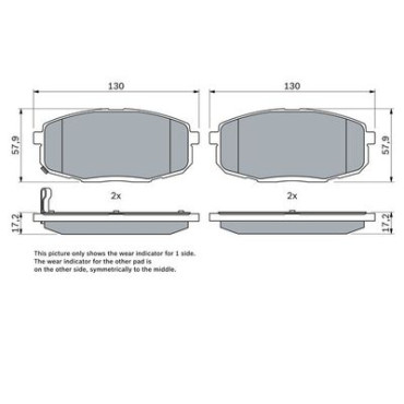 Комплект тормозных колодок BOSCH 0986424811