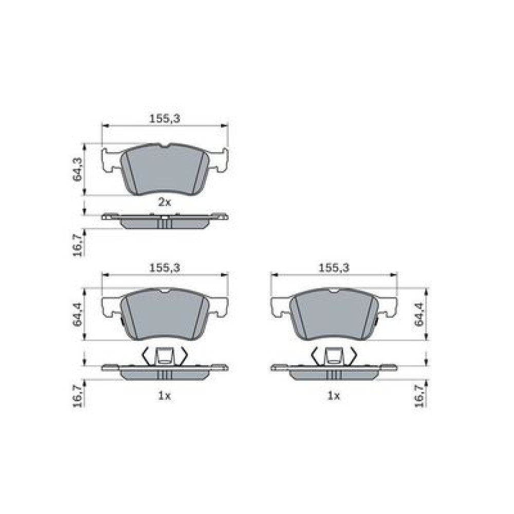 Дискові колодки передні BOSCH 0986424885