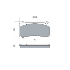 Гальмівні колодки дискові, комплект BOSCH 0986460084