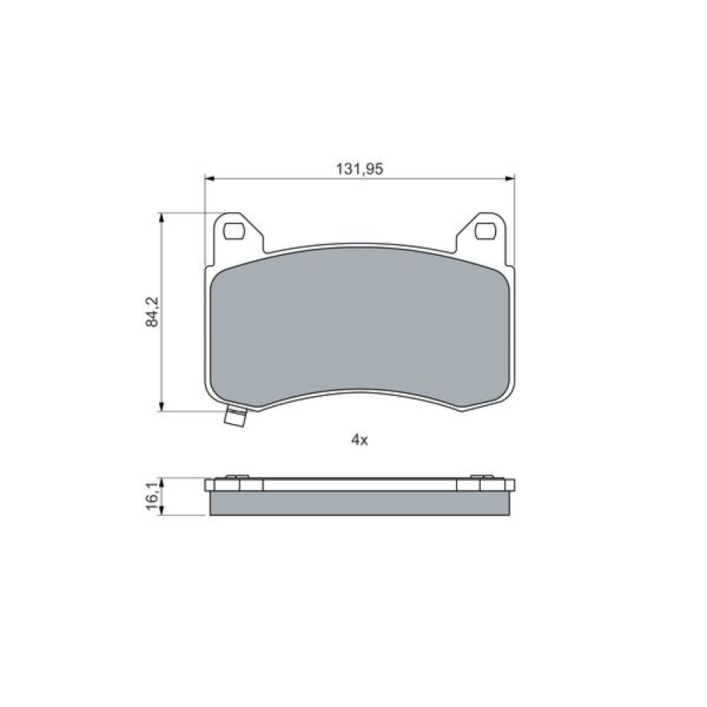 Комплект гальмівних колодок з 4 шт. дисків BOSCH 0986460085