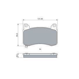 Комплект гальмівних колодок з 4 шт. дисків BOSCH 0986460085