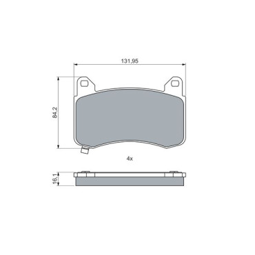 Комплект гальмівних колодок з 4 шт. дисків BOSCH 0986460085