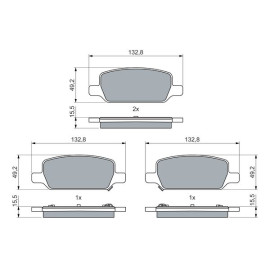 Гальмівні колодки, комплект BOSCH 0986460086