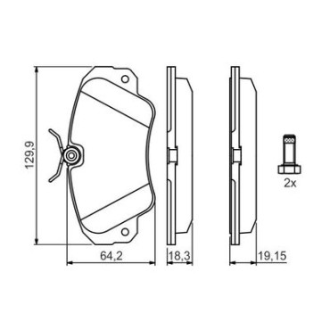 Комплект тормозных колодок BOSCH 0986460939