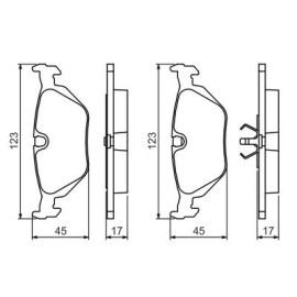 Комплект тормозных колодок из 4 шт. дисков BOSCH 0986460964