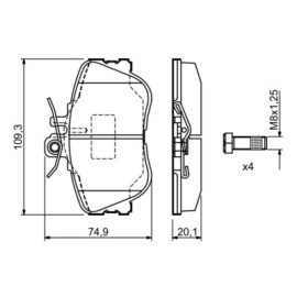 Комплект тормозных колодок BOSCH 0986460977