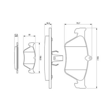 Комплект тормозных колодок BOSCH 0986461129