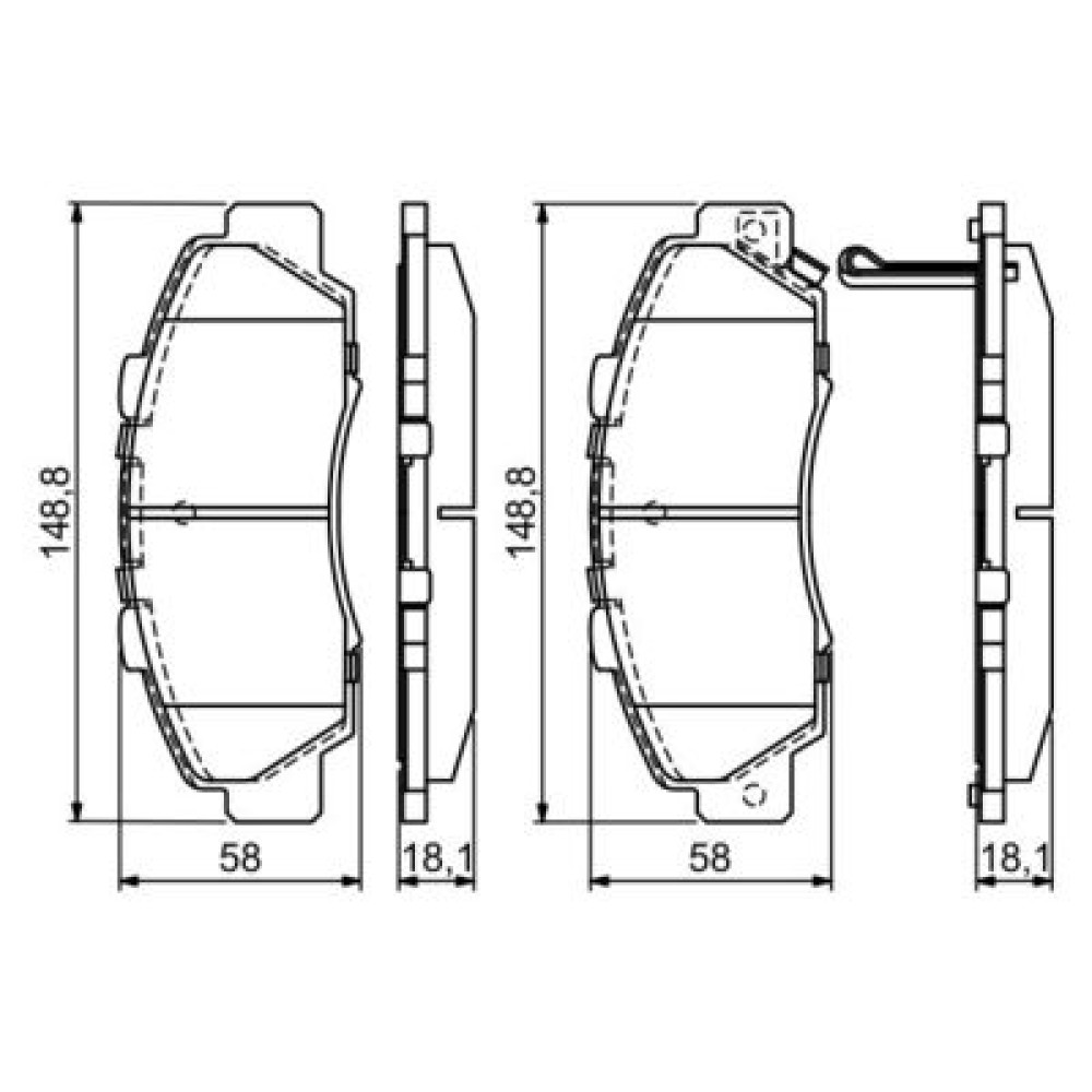 Комплект тормозных колодок BOSCH 0986461142