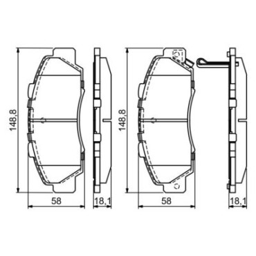 Комплект гальмівних колодок - дискові BOSCH 0986461142
