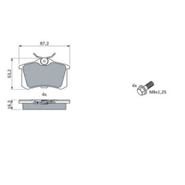 Комплект тормозных колодок BOSCH 0986461769