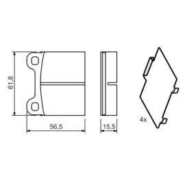 Комплект тормозных колодок из 4 шт. дисков BOSCH 0986466302