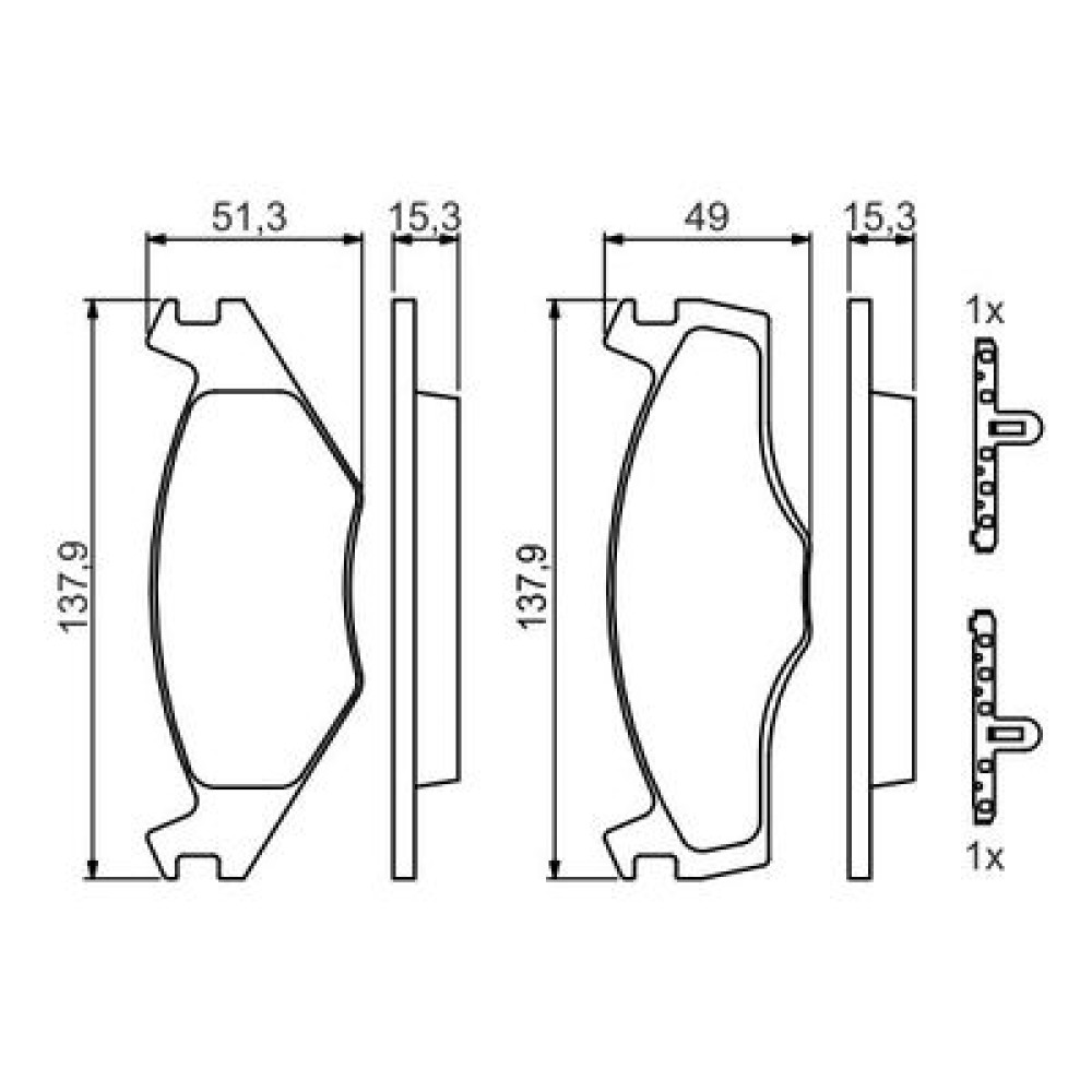 Комплект гальмівних колодок з 4 шт. дисків BOSCH 0986468871