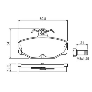Комплект тормозных колодок BOSCH 0986469810