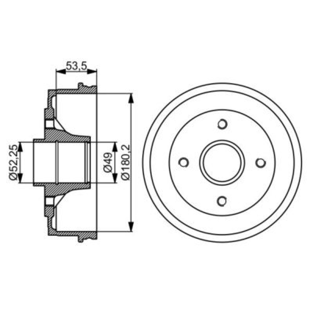 Барабан тормозной BOSCH 0986477061