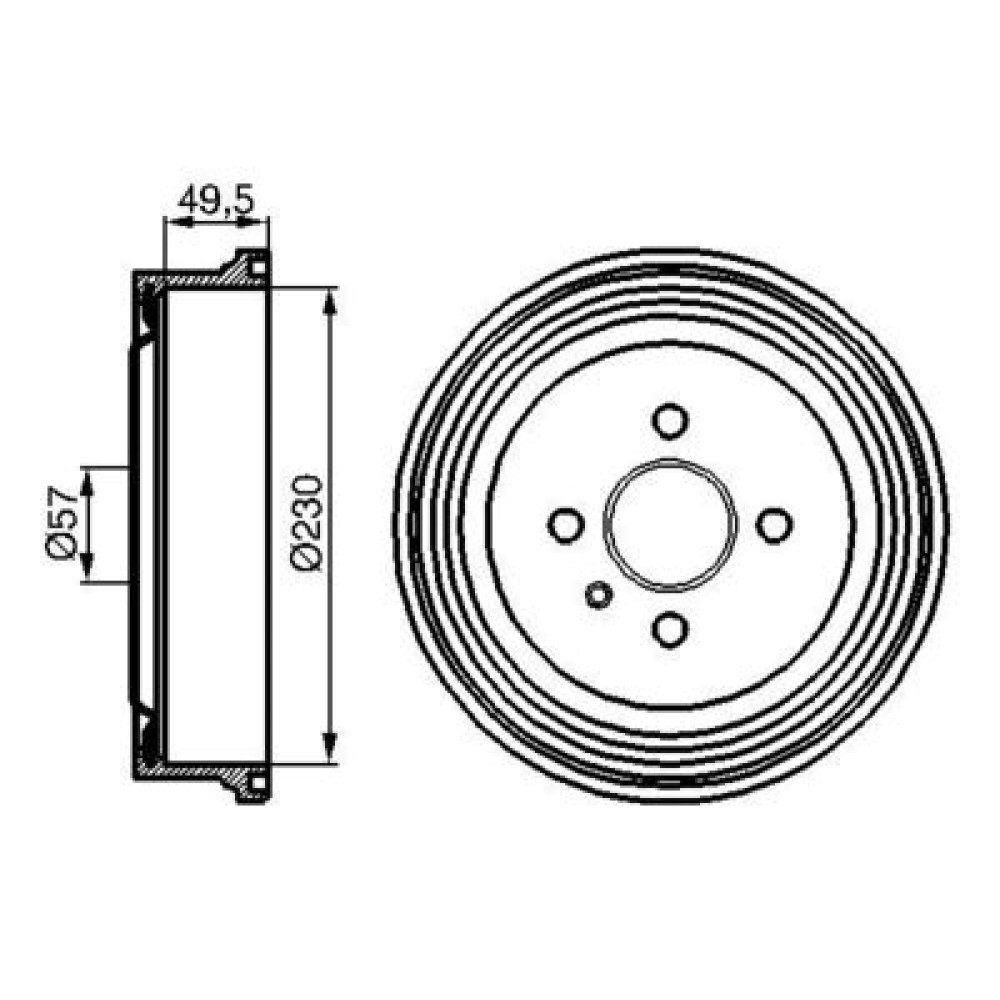 Тормозной барабан BOSCH 0986477100