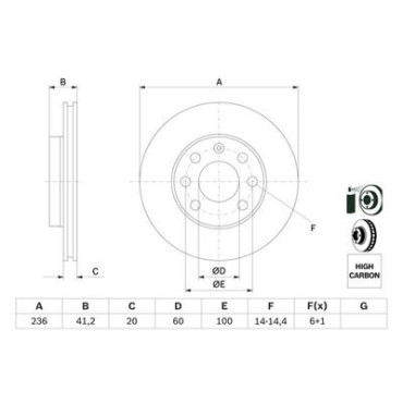 Диск гальмівний BOSCH 0986478192