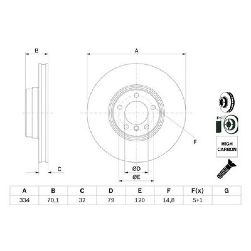 Гальмівний диск BOSCH 0986478623