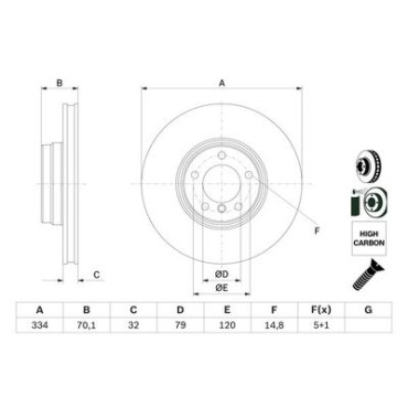 Гальмівний диск BOSCH 0986478623