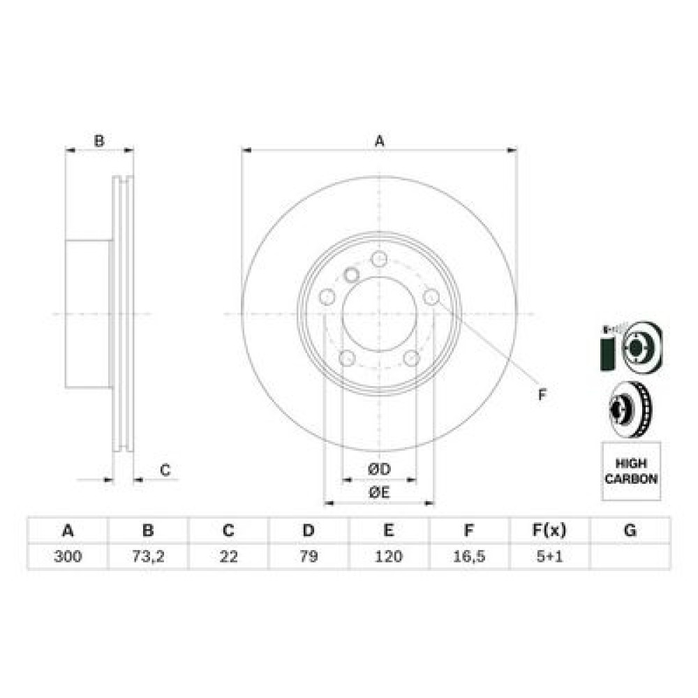 Диск тормозной BOSCH 0986479a18