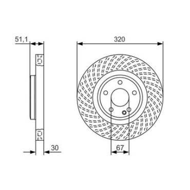 Диск гальмівний передній BOSCH 0986479a59