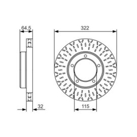 Диск гальмiвний переднiй BOSCH 0986479a64