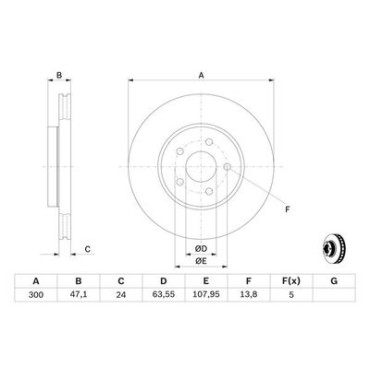 Гальмівний диск BOSCH 0986479b44