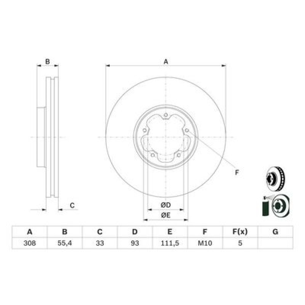 Диск тормозной BOSCH 0986479d40