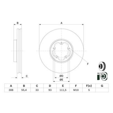Диск тормозной BOSCH 0986479d40