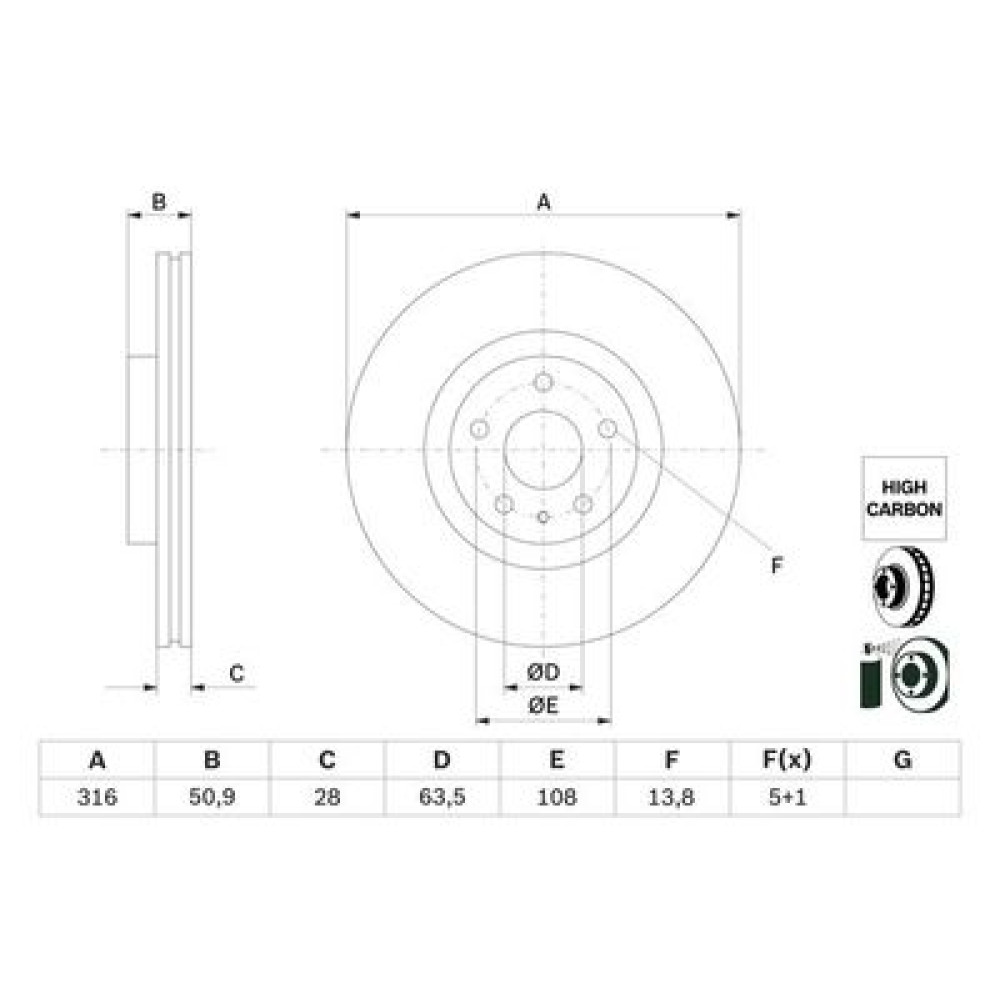 Гальмівний диск BOSCH 0986479d46