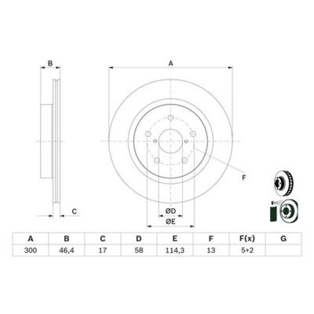 Диск тормозной задний BOSCH 0986479d64