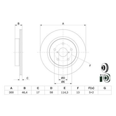 Диск гальмівний задній BOSCH 0986479d64