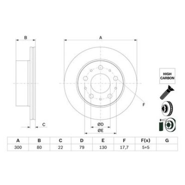 Гальмівний диск BOSCH 0986479e02
