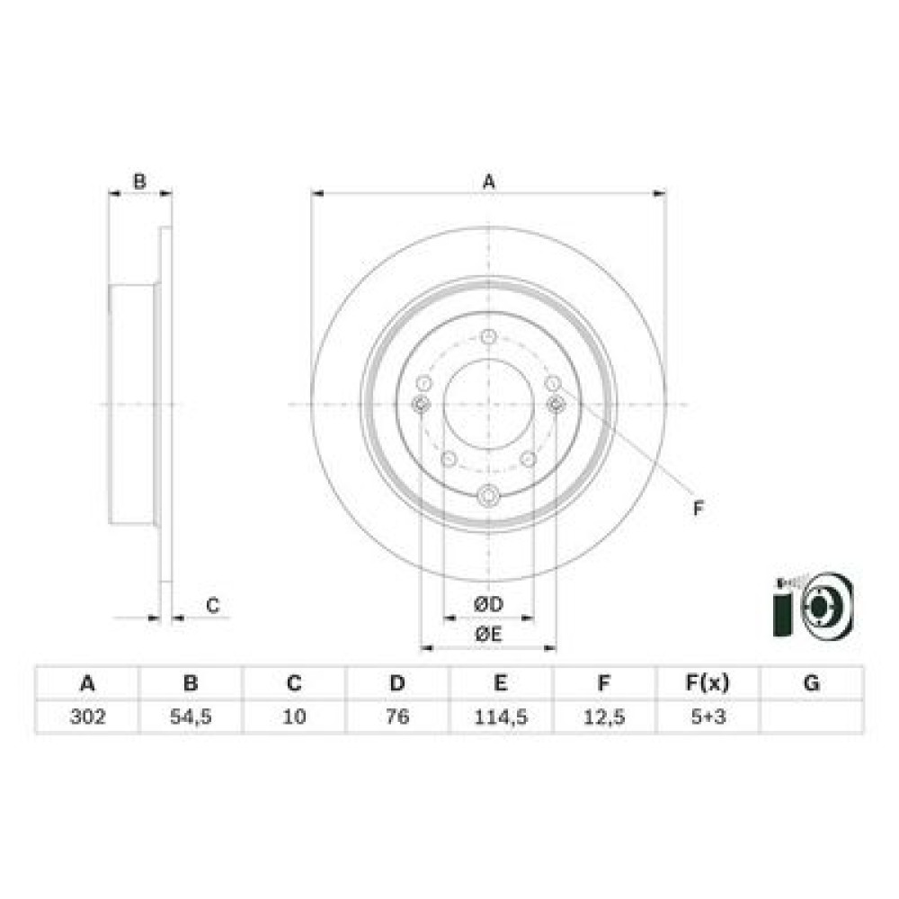 Гальмівний диск BOSCH 0986479e45