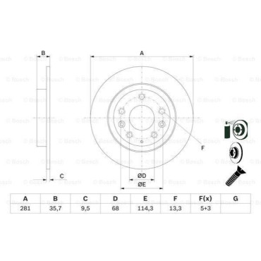 Диск гальмівний задній BOSCH 0986479e55
