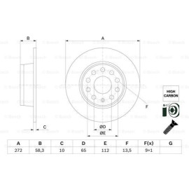 Диск тормозной задний BOSCH 0986479f23