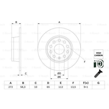 Диск тормозной задний BOSCH 0986479f23