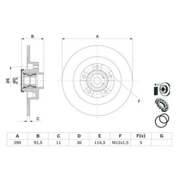 Диск тормозной передний BOSCH 0986479f42