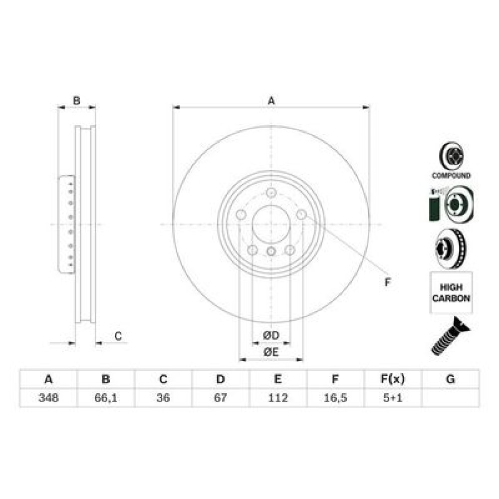 Тормозной диск BOSCH 0986479f58