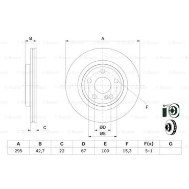 Тормозной диск BOSCH 0986479f75