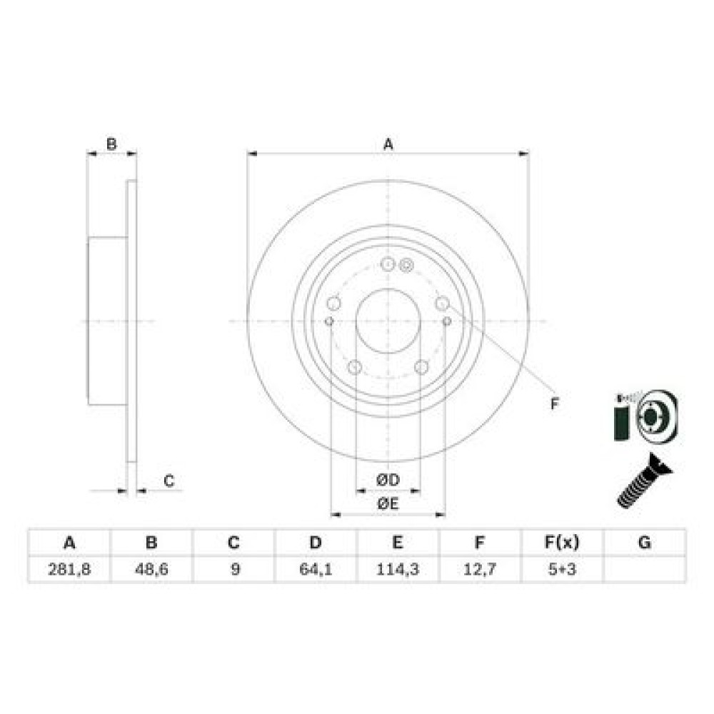 Диск тормозной BOSCH 0986479f76