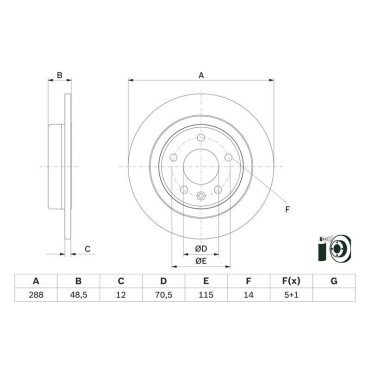 Диск тормозной задний BOSCH 0986479f83