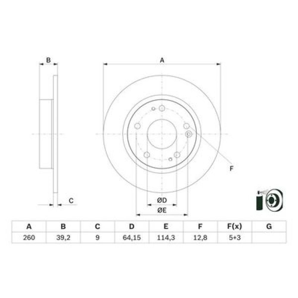 Гальмівний диск задній невентильований BOSCH 0986479g17